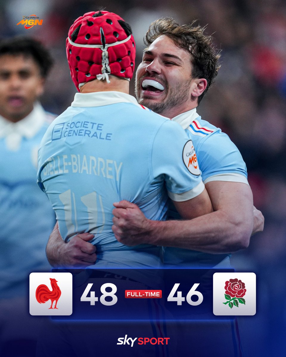 skysportnz's tweet image. France break English hearts to win the 6 Nations 🏆 

Thomas Ramos slots the winning penalty kick from 44 metres out 

#SkySportNZ #6Nations