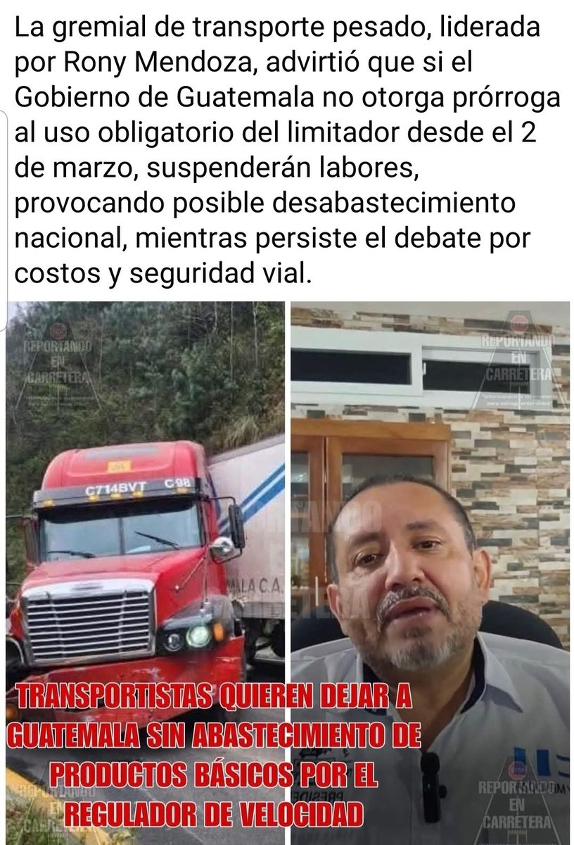clousgario's tweet photo. El culpable:
Rony Mendoza
Presidente de la Gremial de Transportistas. https://t.co/L4THTF8q9E