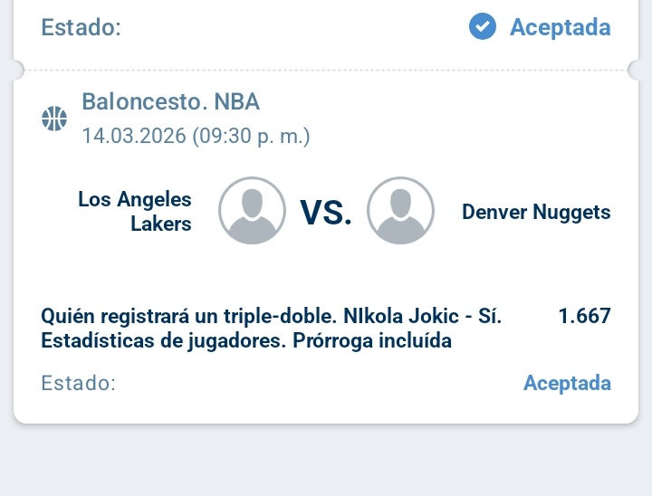 DogtorBet's tweet photo. Propuesta para #NBA
#NBA #MileHighBasketball #LakeShow #ENHYPEN_IS_7
#Ochoa #Expoagro #LollaAr #Nación #Başakşehir #Jokic #Doncic #Lakers #Nuggets #Lakeshow #Lakeshow
#MileHighBasketball #MileHighBasketball
👉🏼Nikola Jokic registrará un triple doble: SÍ. https://t.co/iejH2pK3KA