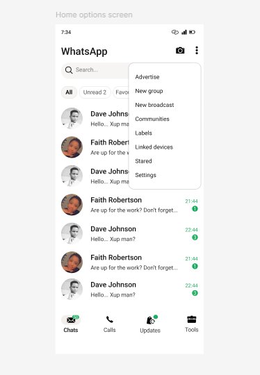 OliverB_write's tweet photo. Day 09 of 10: The chat option screen.
Today, I explored and rebuilt the chat option screen of the WhatsApp business application. What's your take on the design? https://t.co/0Lnc0bcvyD