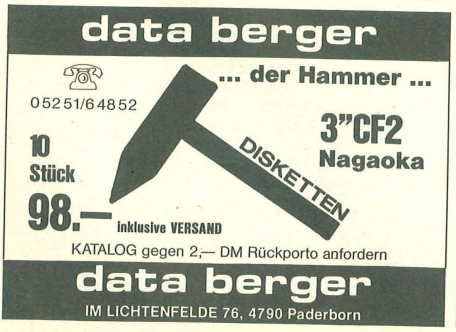 Retrojournal_de's tweet photo. „data berger … der Hammer!“ 🔨
3" CF2 Disketten von Nagaoka – 10 Stück für 98 DM.
Damals ganz normale Preise für Amstrad-User.
Heute würde man so eine Anzeige wahrscheinlich ausschneiden und einrahmen. 😄
#RetroComputing #Disketten #Amstrad https://t.co/8kBiODjUW3