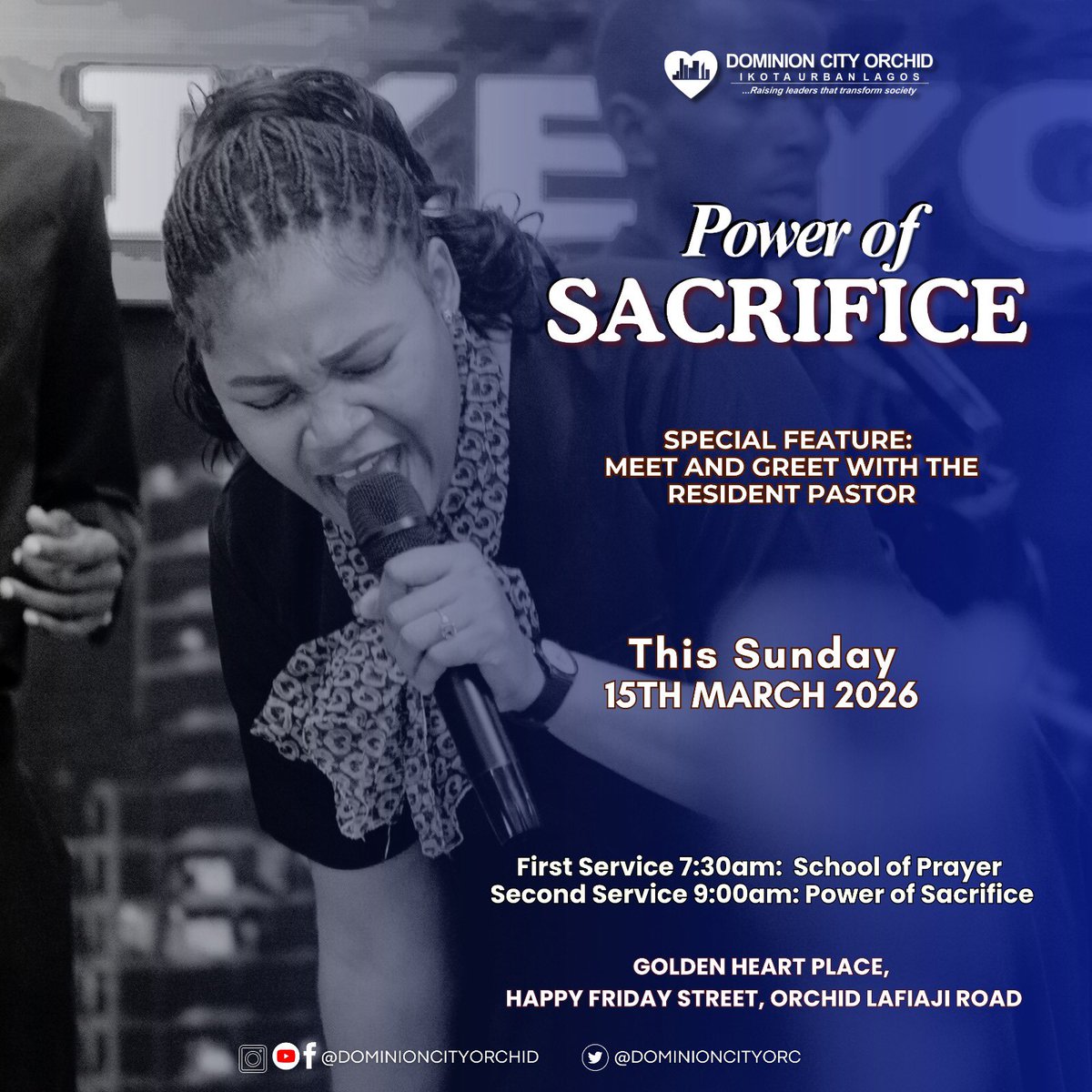 dominioncityOrc's tweet image. Join us tomorrow morning in another awesome time in God’s presence as we learn the Power of Sacrifice.

Come expectant!

#dominioncity
#dominioncityorchid
#dcservice