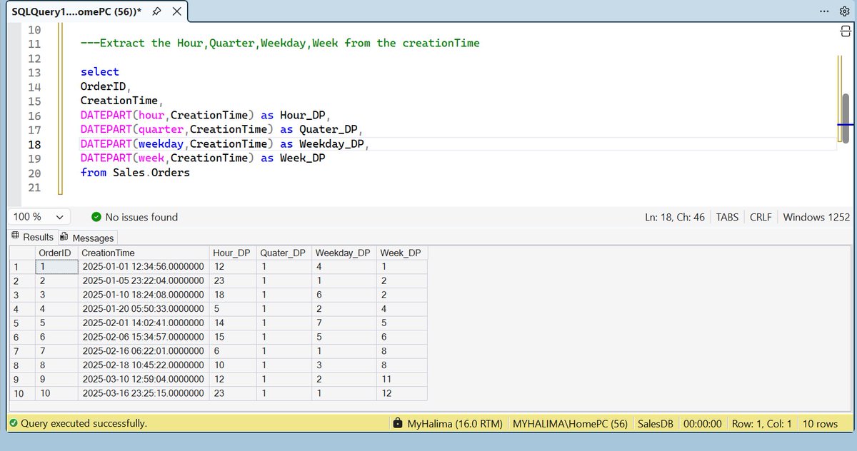 Date 12 of learning sql Date and Time functions Part Extraction which ...