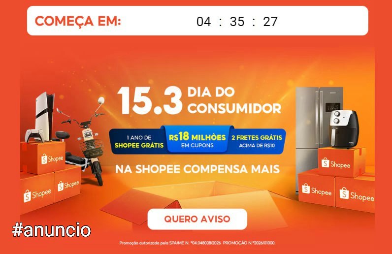 NerdCupons's tweet photo. 🚨 Vem ai 15.3 Shopee

 Começa meia-noite

🏷 20h - Cupom de Frete Grátis!
🏷 21h - 30% de Cashback, Limite R$ 10  
🏷 22h - 40% de Cashback, Limite R$ 10  
🏷 23h - 50% de Cashback, Limite R$ 10  

Veja aqui
🛒 https://t.co/YVk7fvp0xR

🚀 Mais grupos de ofertas e https://t.co/jdTyevQZJK