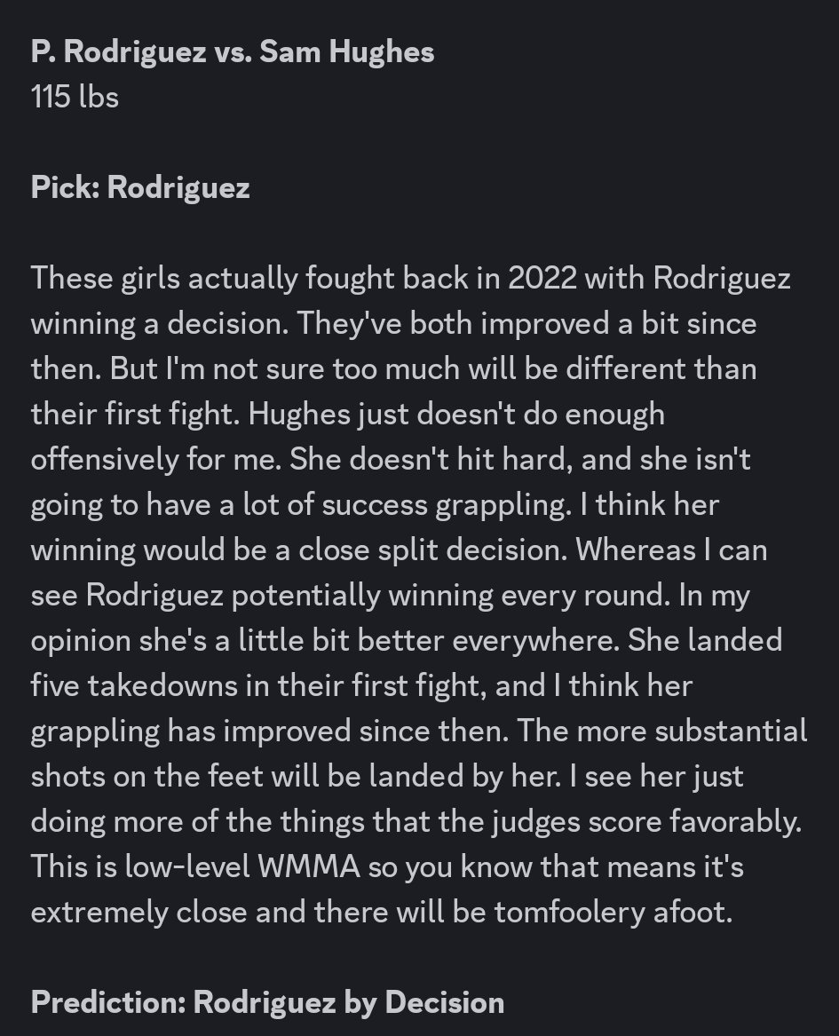 Rodriguez vs Hughes 📝🎯

#UFCVegas114