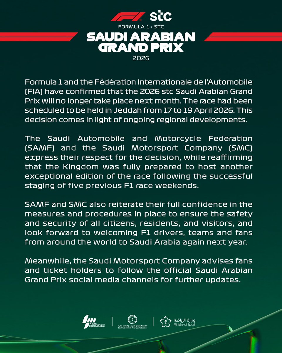 Saudi Arabian GP tweet media