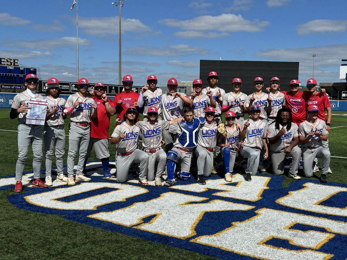 BaseballVinton's tweet photo. Lions get the win 4-3 over St.Louis! 
@savoiecourtlin2 goes 4 innings on the bump &amp; @GageGuidry62612 closes out the last 4 innings! @CobeDurio had a massive 2 RBI double in the 3rd! 
A great team win today! https://t.co/wpYkdlsAAY