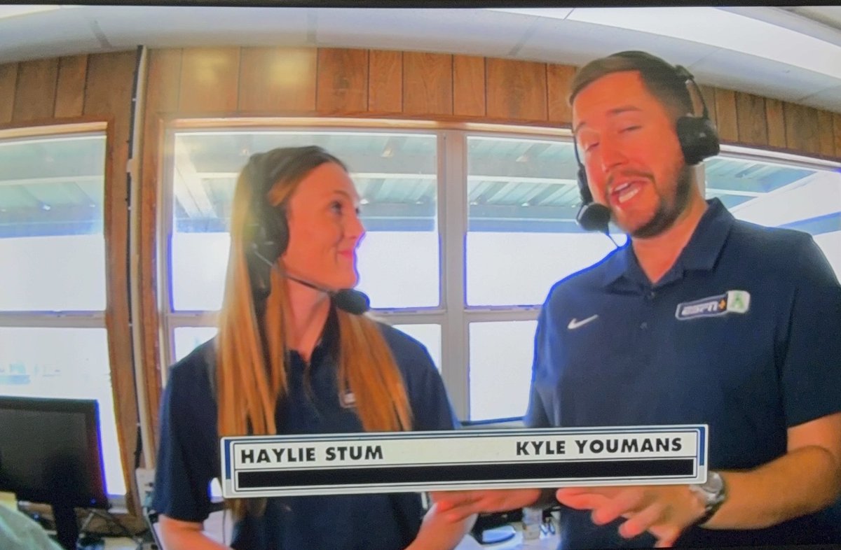 hayliestum's tweet photo. Made my ESPN+ debut today serving as a color analyst alongside superstar @Kyle_Youmans for North Texas softball’s meetup w/ Tulsa! Thankful for the opportunity from MGP to learn and grow, and I’m looking forward to covering a sport I love so much in the near future. https://t.co/4pxIR8OXAk