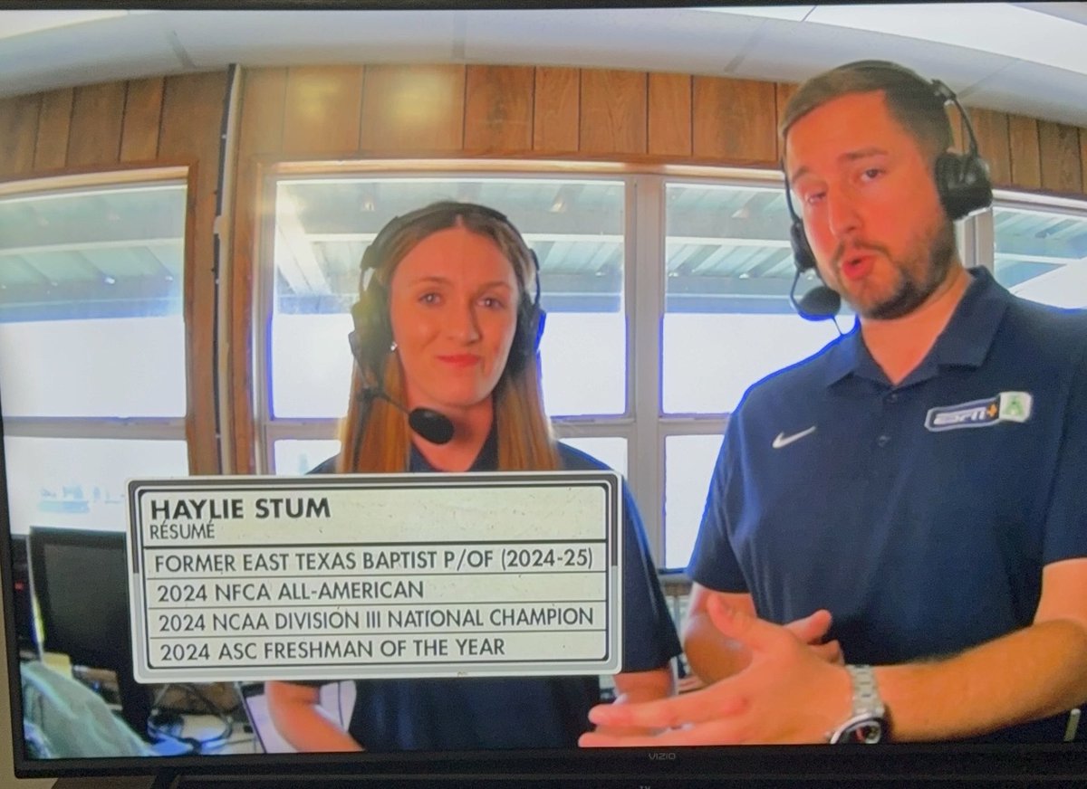 hayliestum's tweet photo. Made my ESPN+ debut today serving as a color analyst alongside superstar @Kyle_Youmans for North Texas softball’s meetup w/ Tulsa! Thankful for the opportunity from MGP to learn and grow, and I’m looking forward to covering a sport I love so much in the near future. https://t.co/4pxIR8OXAk