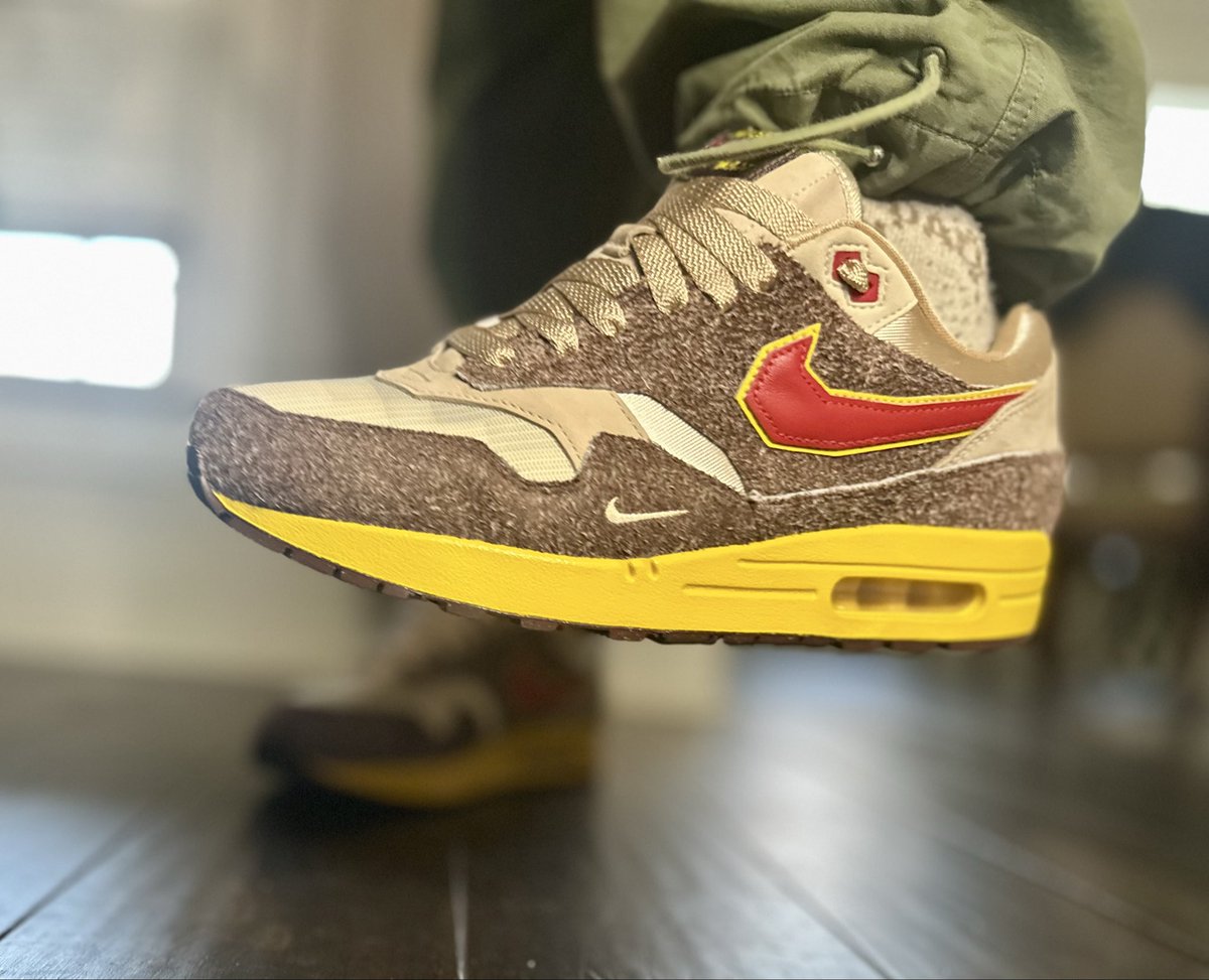 gameofbullyz's tweet image. 2025 Nike Air Max 1 ’Low Poly - Big Head Origins’ #marchMAXness #sneakercommunity #am1 #donkykong #kotd #nike