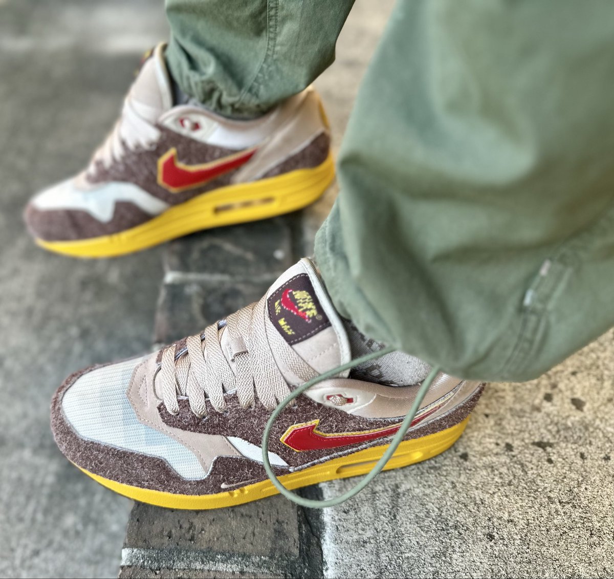 gameofbullyz's tweet image. 2025 Nike Air Max 1 ’Low Poly - Big Head Origins’ #marchMAXness #sneakercommunity #am1 #donkykong #kotd #nike