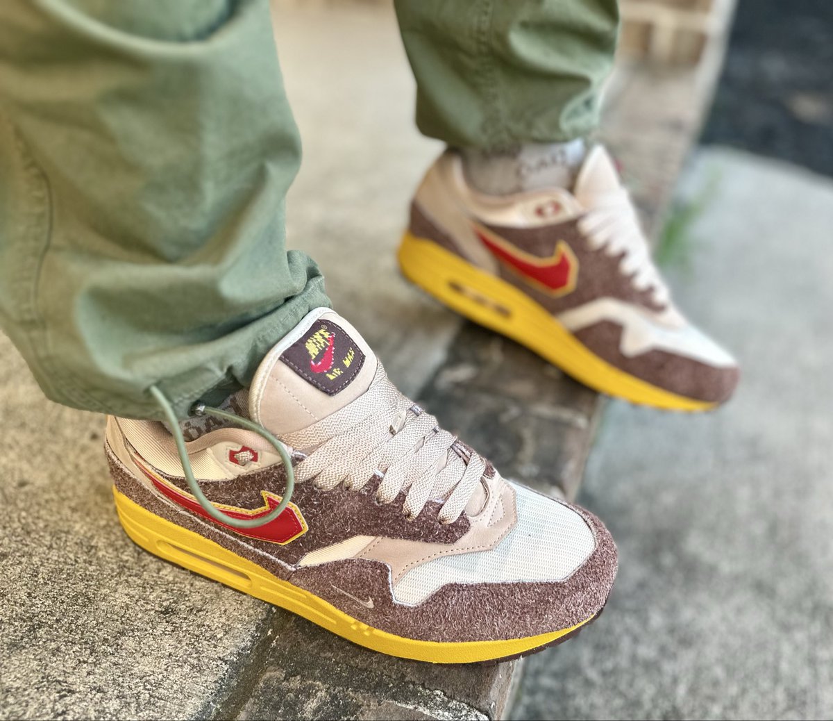 gameofbullyz's tweet image. 2025 Nike Air Max 1 ’Low Poly - Big Head Origins’ #marchMAXness #sneakercommunity #am1 #donkykong #kotd #nike