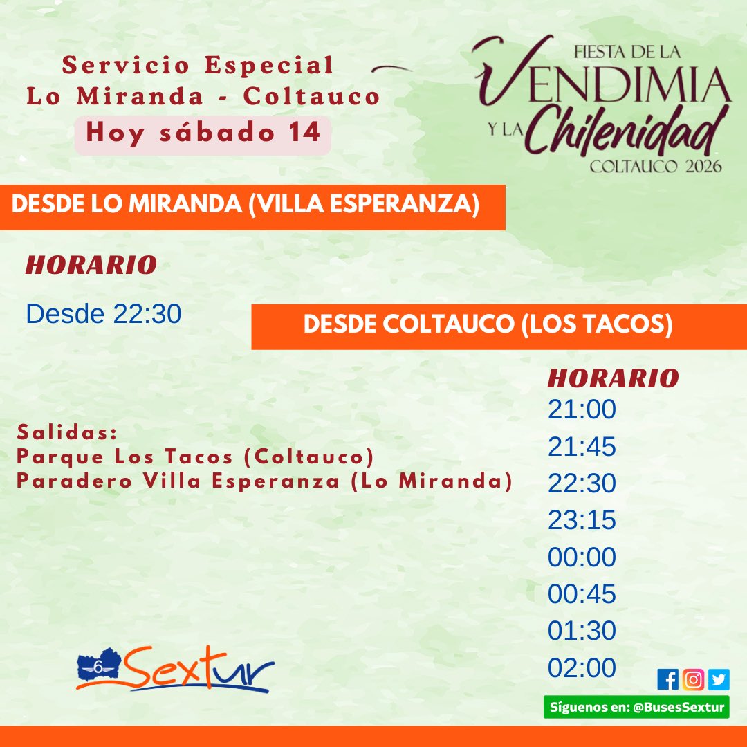 Buses Sextur Lago Rapel tweet media