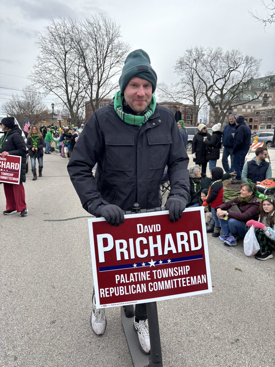 prichard1776's tweet photo. We had a wonderful time at the parade this morning. Thank you to all of my tremendous supporters who came out to walk with us and all of the supporters along the route! 
#StPatricksDay2026 #palatineillinois https://t.co/JeR5iwmZx6