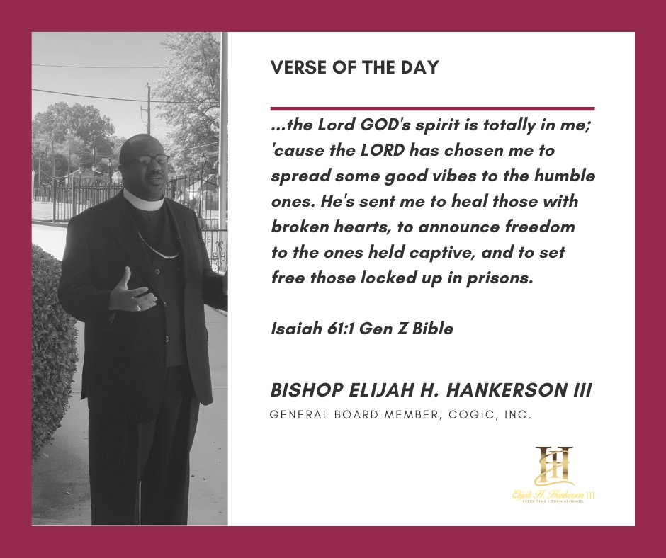ElijahHankerson's tweet photo. VERSE OF THE DAY: Isaiah 61:1 Gen Z Bible
_________
(To receive ministry updates, text “Hankerson” to 314-315-9371 or go to https://t.co/06akzmfYmh) #Bible #IveGotWorkToDo #COGIC #TeamCOGIC #RLH #MMEJ #LCIC #RIJ #GNHEJ #AL3 #EveryTimeITurnAround #COGICGeneralBoard #GeneralBoard #Hope #Inspiration #IDOE #COGICIDOE #Motivation #SLMCC #GeneralBoardMember #ChurchOfGodInChrist #TeamHankerson