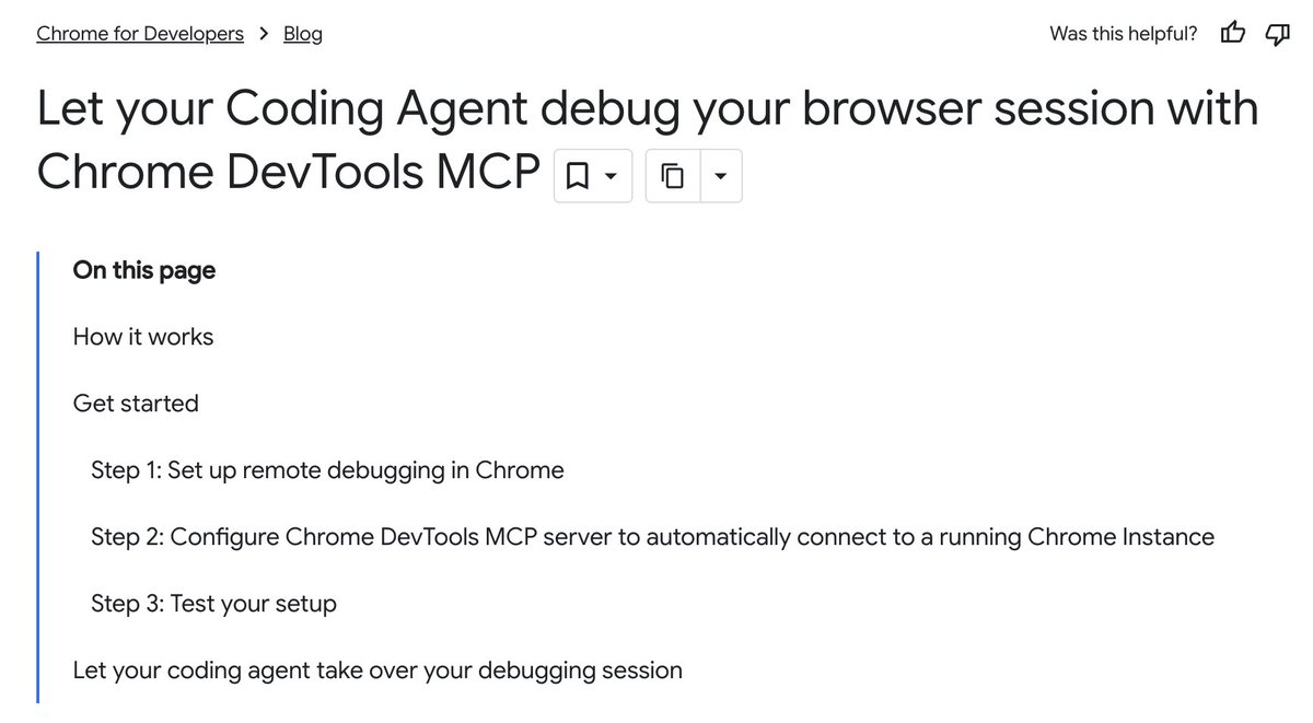 DevTools MCP blog screenshot