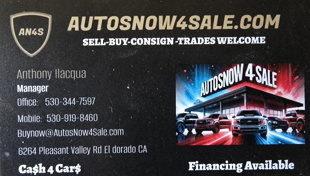 You know you wanna....

Come on down &amp; let us put you in the perfect vehicle of your needs, wants, &amp; dreams TODAY! 

Give us a call 530-344-7597
Don't forget to mention that Love sent you!
<a href="/Autosnow4sale1/">Autos Now 4 Sale</a> <a href="/AutosNow4sale/">Auction Services of Calfornia</a>