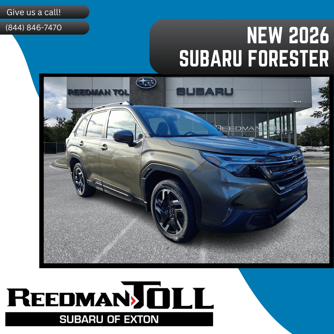 RTSubaruExton's tweet photo. At our dealership, we have all the latest Subaru inventory for our customers here in Exton! 

Check out our website to find a new 2026 model like this Forester!
https://t.co/LrLJRvNyiT 

#reedmantoll #subaru #subielove #reedmantollsubaru #extonpa https://t.co/TTZ7gAGlei