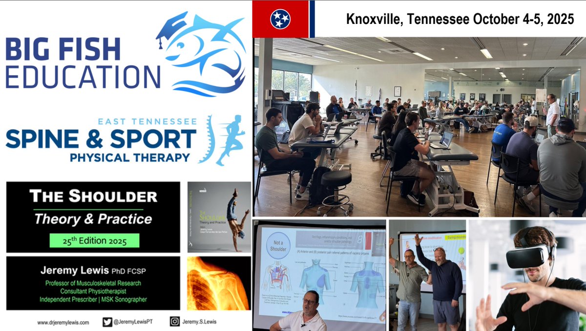 BigFish_Ed's tweet photo. So much fun with the clinicians at @starpt4u @etnspinesport and Excel Rehab &amp; Sports 
Next Up Asheville April 18-19, 2026. 
Resister ->Be inspired by global leader in shoulder rehab. @JeremyLewisPT 
https://t.co/eT5Z16ph21
email connect@bigfisheducation.com for group sign-up https://t.co/8avScUYSWy
