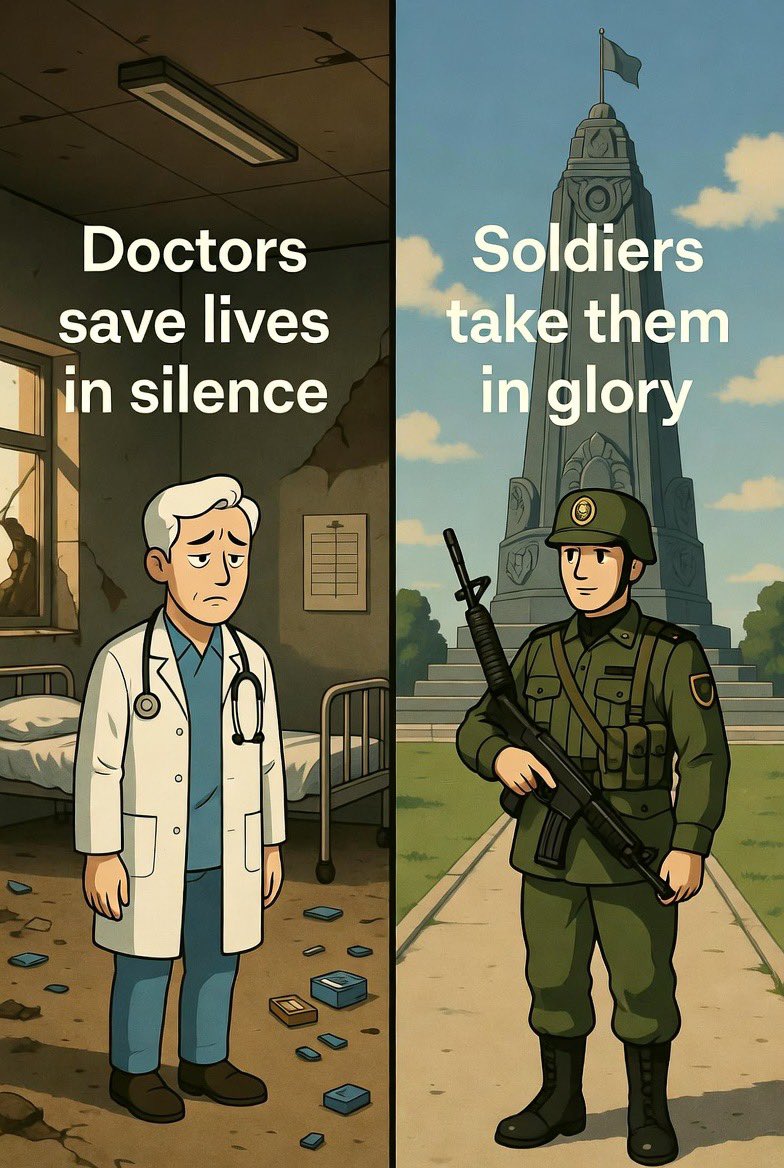 TejuDuru's tweet photo. Doctors save lives in silence, soldiers take them in glory. We build monuments for wars won, but let hospitals crumble. Unpopular truth: In a world craving peace, healers > warriors. Who's the real hero?
#SocietyPriorities #ControversialTake #DoctorsVsSoldiers
Broda Shaggi
Segun Odegbami