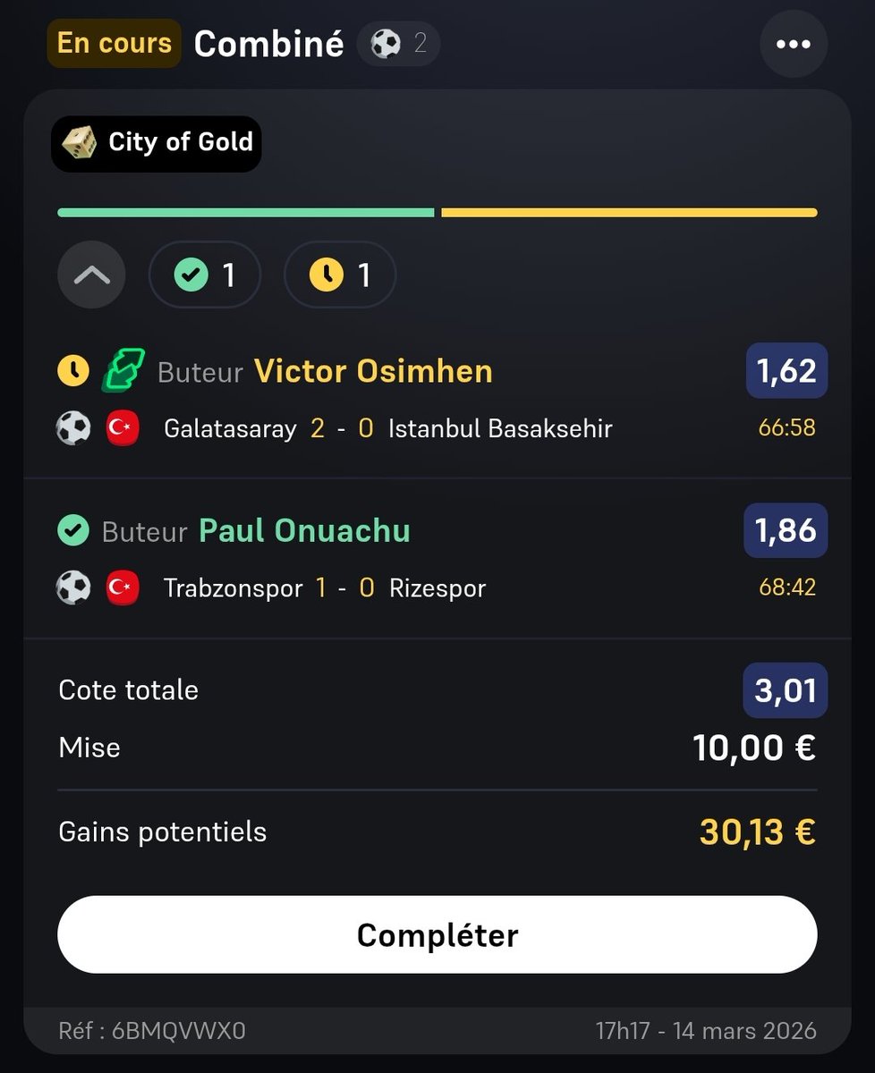 💥 LE COMBI GAGNANT DU CANAAAL 💥

📊 3,01 ✅

Pour rejoindre c'est par ici : t.me/+-PHhJ50H2uNhZ…

#TeamParieur #TeamParieurs #Pronos