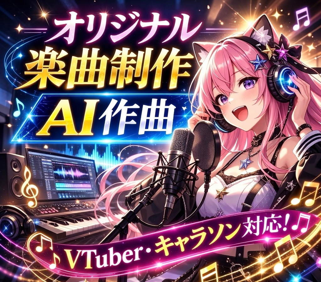 singingphoeny's tweet photo. VTuber・配信者向けに
AI作曲サービスをココナラで始めました🎧

キャラソン / 動画BGMなど
用途に合わせてオリジナル楽曲を制作します。

※サービス開始記念
先着5件限定で特別価格受付中

▼詳細はこちら
https://t.co/DdbLszUZI3

#AI作曲
#オリジナル楽曲
#VTuber https://t.co/Z0nAwzM5Wn
