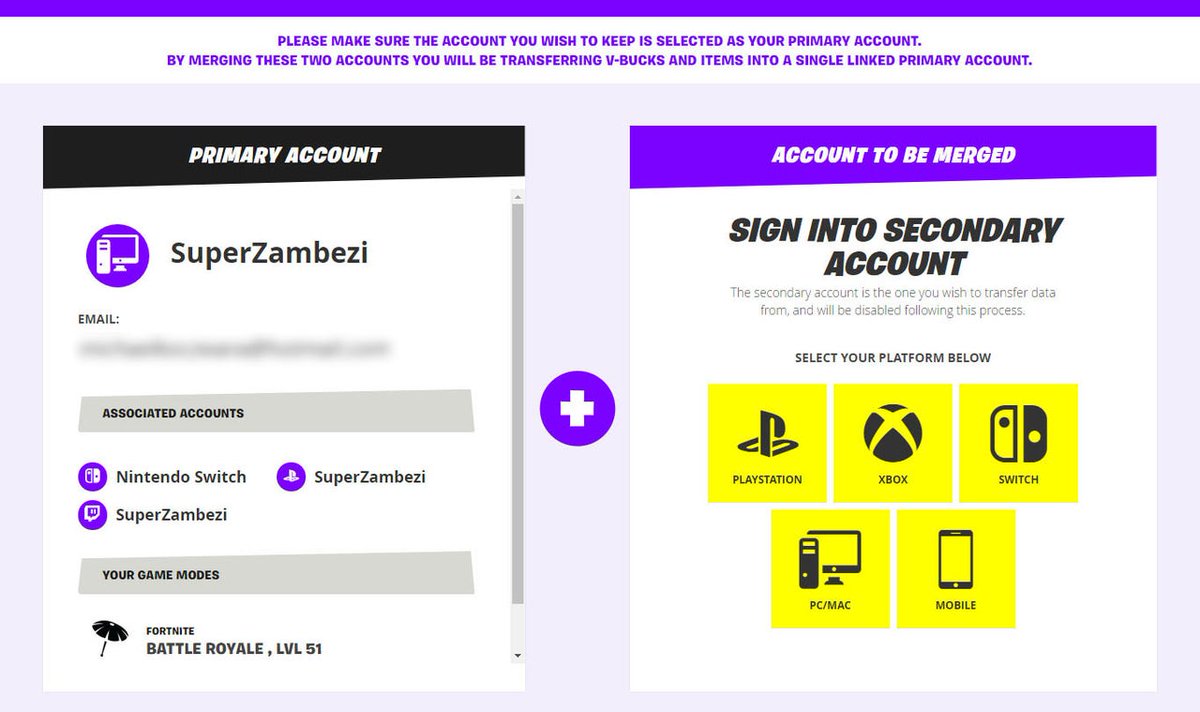 Bring back account merging fortnite tweet media