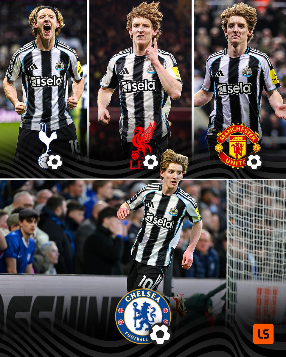 4⃣ of Anthony Gordon's 5⃣ league goals this season have come against traditional 'Big Six' clubs 👀