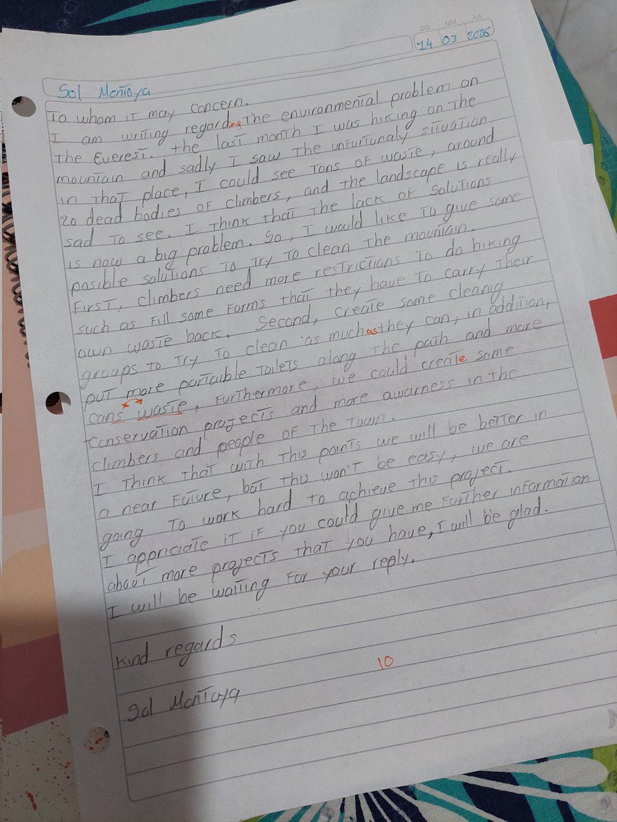 Orgullosa de mi examen de Writing y speaking. Xq este curso sentí al profesor bastante exigente en las calificaciones, bajaba nota x nada. Sacar estos exámenes finales de curso uno en 10 y el otro 9.5 me reconforta mucho. 🥹