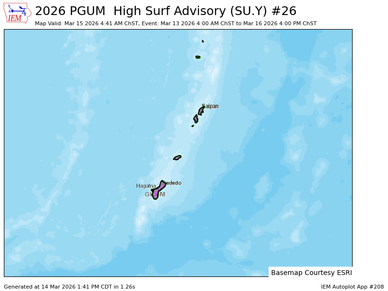 GUM continues High Surf Advisory for Guam [GU] and Rota, Saipan, Tinian ...
