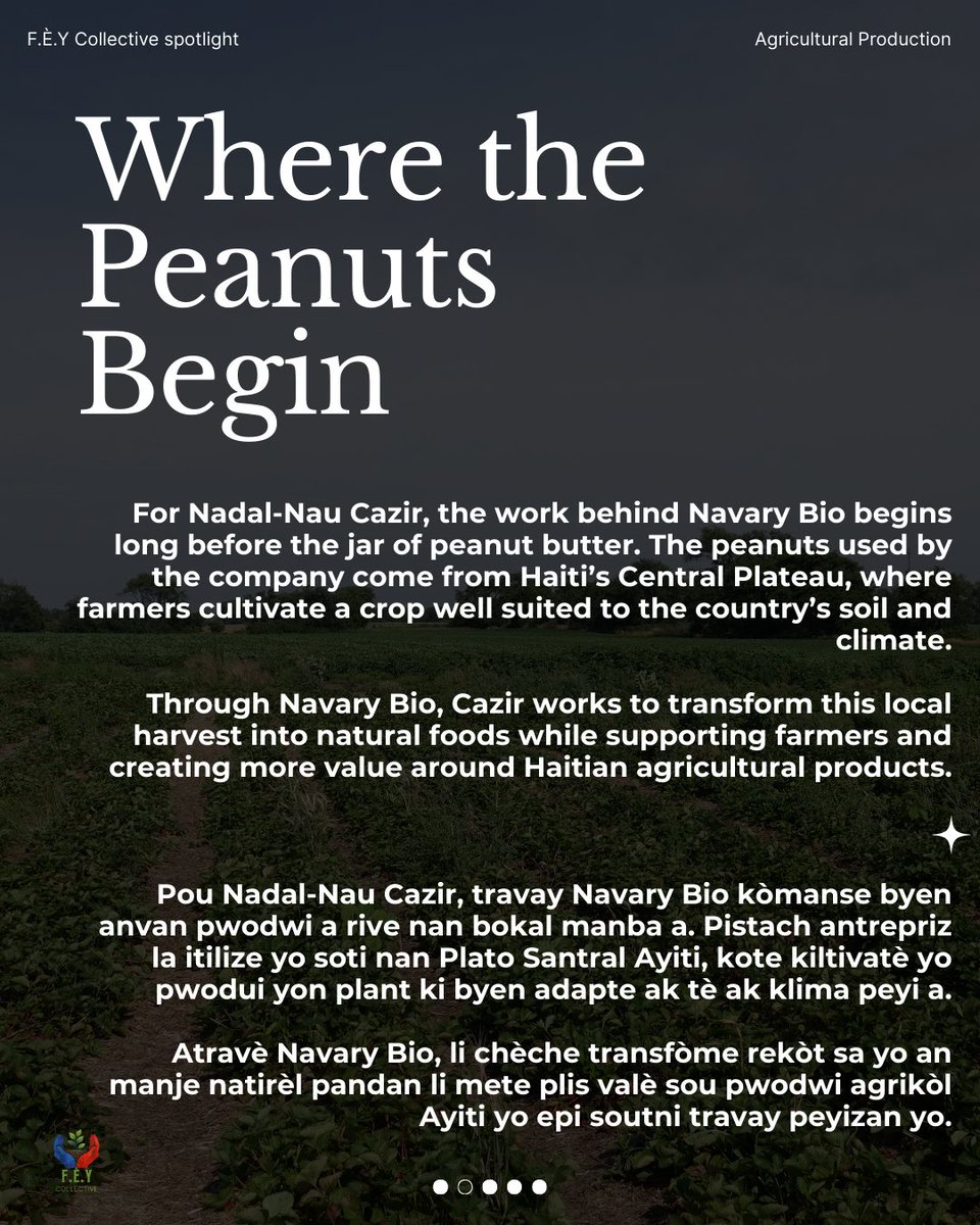 sndra_l's tweet photo. Peanuts are a familiar crop in Haiti 🥜🇭🇹🌱 but behind every jar of peanut butter is a story of farmers, harvest, and production. Read this story stay updated with us &amp; more 
https://t.co/KdfxEXpx5w

@cazirnadal95 https://t.co/095fYSozXA