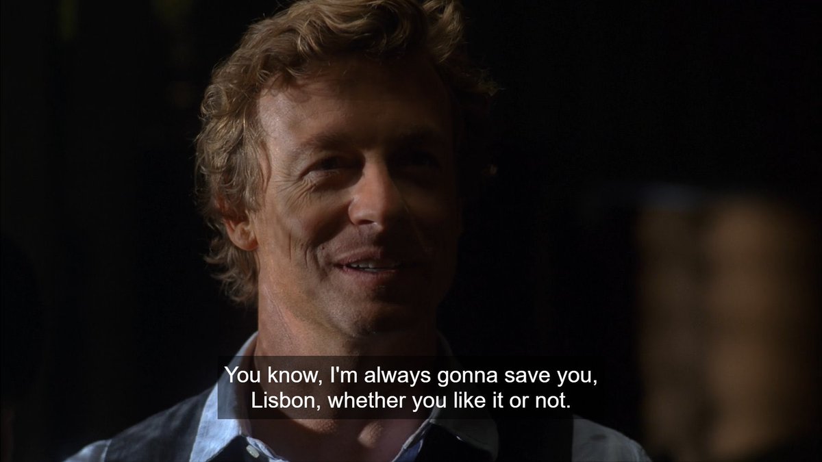 thorshope's tweet photo. i don’t understand how anyone can watch the mentalist and claim that jane and lisbon’s relationship was sudden and came out of nowhere. the build up and years of flirting and yearning and trust?  pure slowburn excellence. if you didn’t see the vision, that’s on you. https://t.co/5LKFqqXZVe
