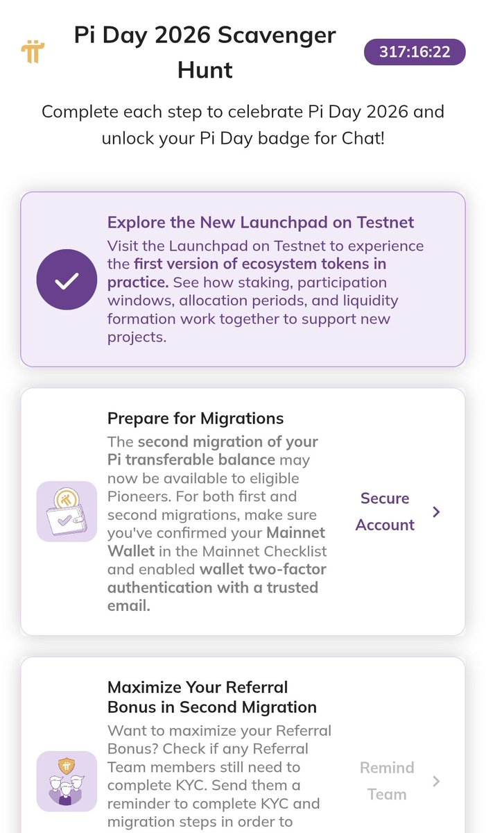 To celebrate Pi Day, the Pi Network Core Team has launched a scavenger hunt.
The reward: a “Pi Day Chat Badge.”
Are you up for the challenge? <a href="/PiCoreTeam/">Pi Network</a> <a href="/nkokkalis/">Nicolas Kokkalis</a>