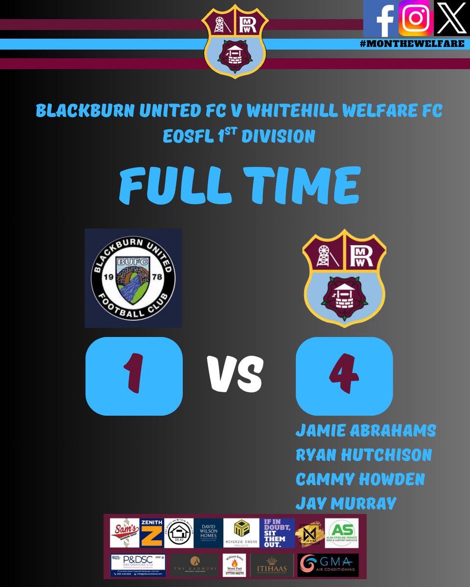 WhitehilWelfare's tweet photo. A dominant display, a fantastic performance, and three points in the bag! ⚽🔥  

Whitehill showed real quality today with a brilliant 4–1 win away to promotion-chasing Blackburn United. It was the hosts who struck first, but from that moment on it was all Whitehill.  
1/3 https://t.co/5MXzHJiNqz