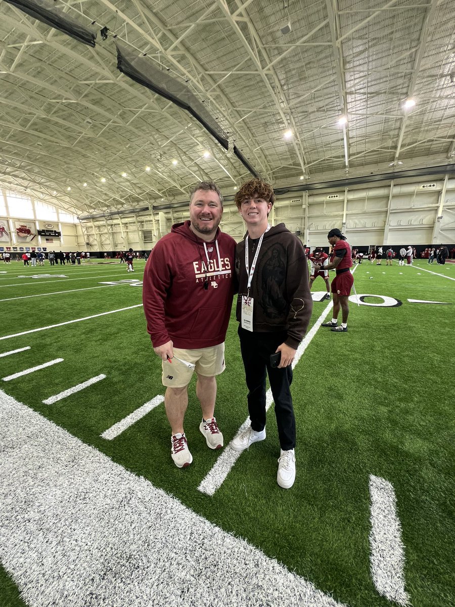 ColeRod2027's tweet photo. Great visit @BCFootball spring practice with @Coachnmcgriff48 and @CoachThurin .  Looking forward to coming back!
@CoachDgip  @sixstarfootball @PrepRedzoneFL @FentressKicking @Chris_Sailer @JerryRecruiting @STARSMP1 @JamesBurnip3 @Im_Andree @LawrenceBl83397 @mfarrellsports 
@RivalsHS
@Zack_Poff_MP
@FernandezAndreC @HeraldSportsHS @Sentinel_Sports @PRZVicCastillo
@JGonzalesJr10
@JMarkG1962
@CaryMoyer 
@Andy_Villamarzo