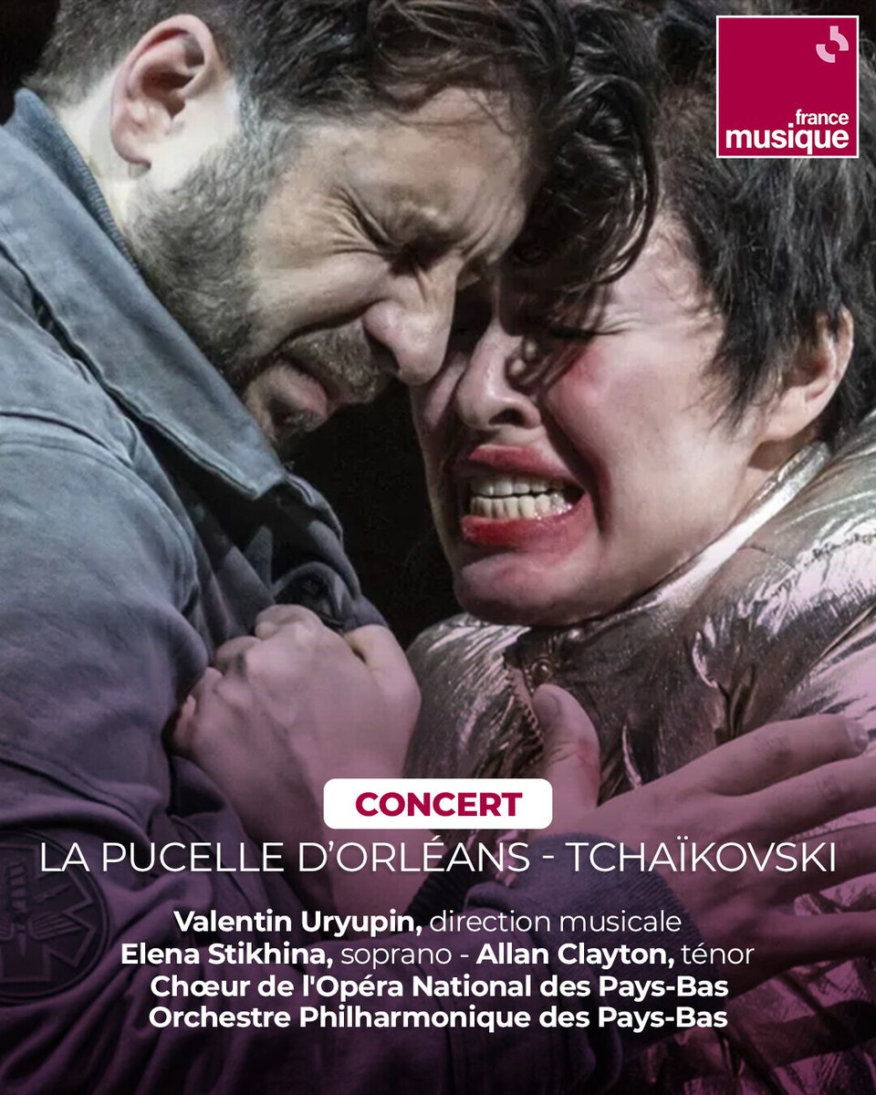 Après Onéguine, la suite de notre diptyque Tchaïkovski se poursuit à Amsterdam avec La Pucelle d’Orléans, œuvre rare et magnifique. Elena Stikhina y est rayonnante, et Valentin Uryupin embrase la fosse ! ➡️ l.francemusique.fr/Zqh