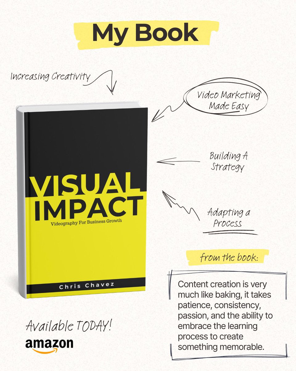 CChav22's tweet photo. I wrote a Book!! 

My video marketing book is available today on Amazon! If you need video marketing help, tips and tricks, then Check it out! @amazon https://t.co/YfVBITMYuN