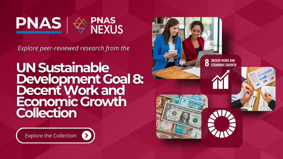 PNASNews's tweet image. PNAS and @PNASNexus publish high-impact, peer-reviewed research on employment, productivity, labor markets, and economic development.

🔗 Explore the SDG 8 Research Collection: ow.ly/GfwY50Ytu3T

#SDG8 #EconomicGrowth #FutureOfWork