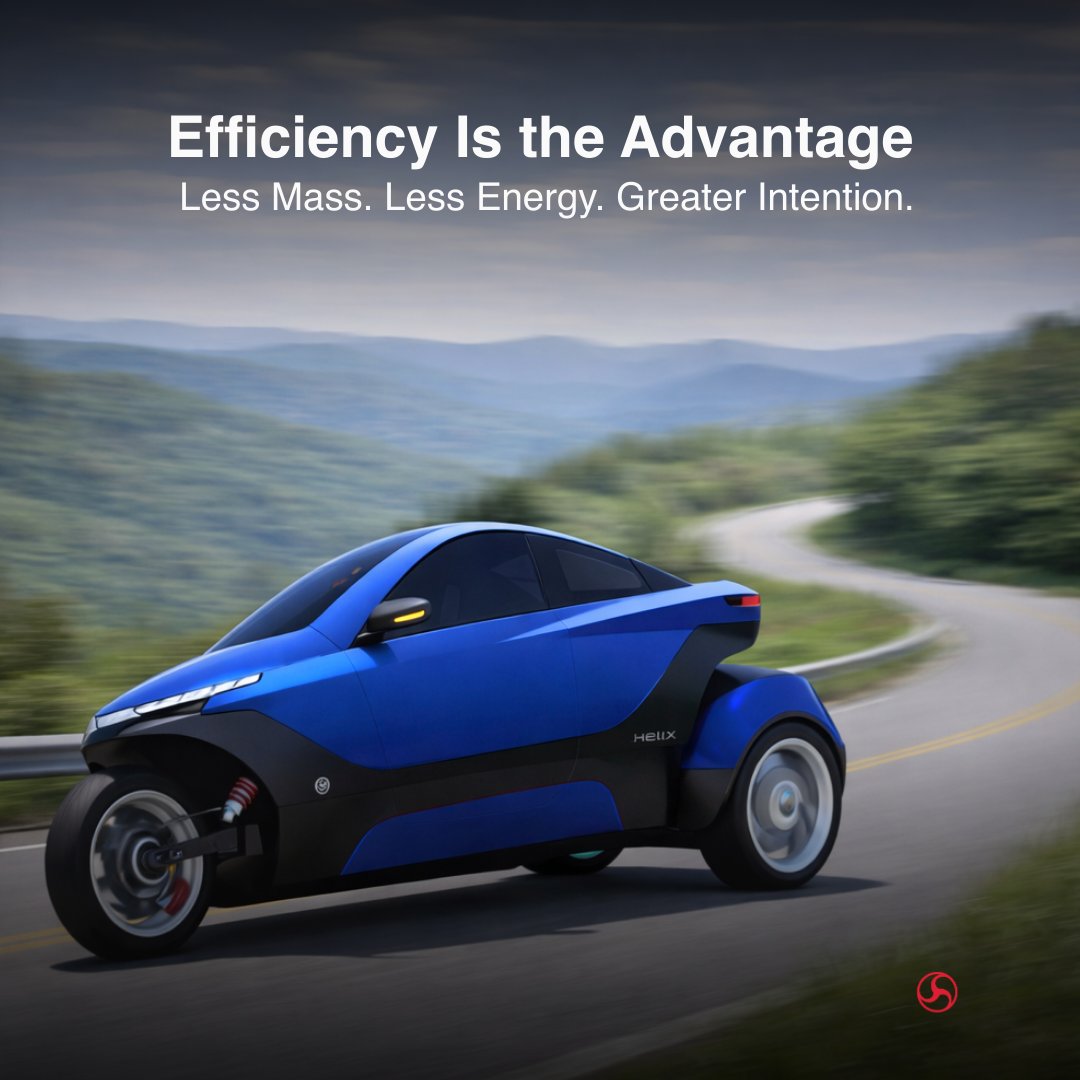 HelixMotors's tweet photo. Efficiency as an Advantage – Reduced Material, Less Fuel, Streamlined design. ⁠
Efficiency is foundational, not optional.
⁠
#HelixAutocycle #SustainableMobility #EfficiencyByDesign #EVInnovation https://t.co/C43OpIj2H3