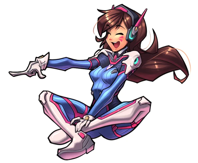I always seem to be drawing Dva as some mischievous little gremlin