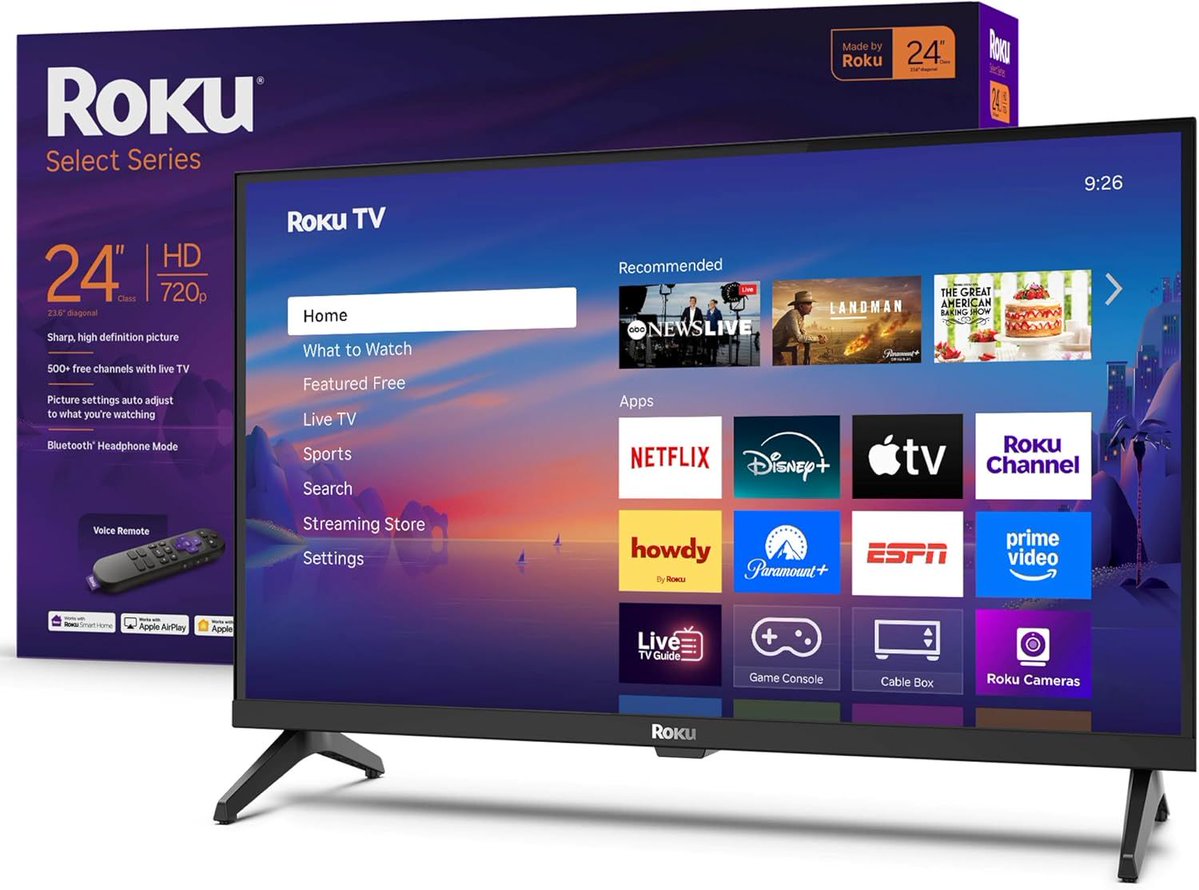 black5630365014's tweet image. 24‑Inch Roku Smart HD TV with Voice Remote – Stream Sports, News &amp;amp; Family Fun! @ $99.99 (17% OFF)
Shop @ amazon.com/dp/B0F8XV7MPP/…

#NationalSiblingsDay #Deals #SpringFinds #TechDeals #SmartHome #DIY
linktr.ee/black_friday_d…
