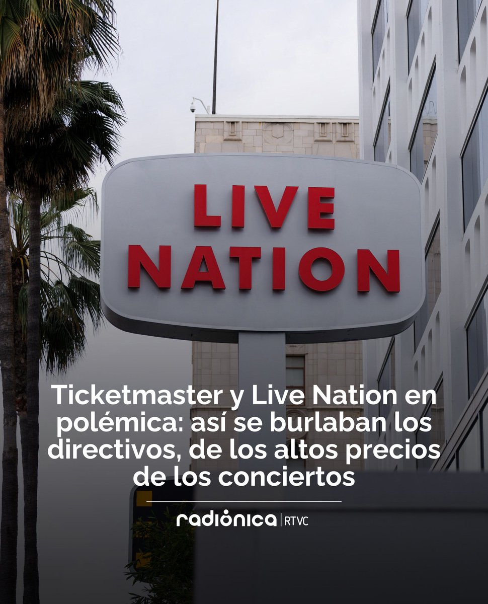 radionicafm's tweet photo. 🎟️ La industria de los conciertos vuelve a quedar bajo la lupa.

Live Nation, propietaria de Ticketmaster, enfrenta una nueva polémica tras la filtración de mensajes de directivos que se burlaban de los altos precios y cargos adicionales que pagan los fans en los conciertos.

En esta nota te contamos qué dicen las conversaciones filtradas y cómo se conecta esta controversia con las investigaciones antimonopolio que enfrenta la compañía.

Más información en https://t.co/SeiQLn6TQN 🔗