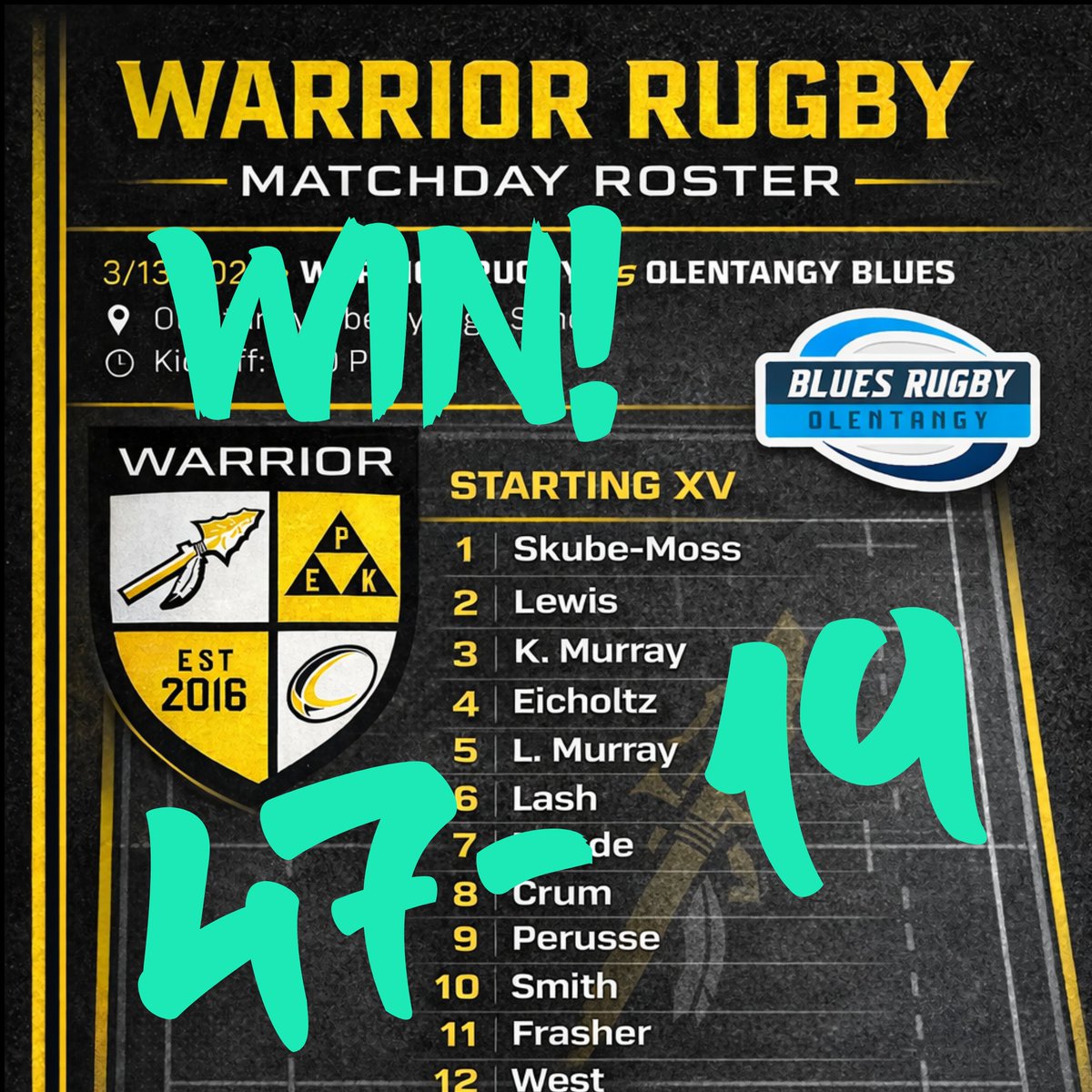 Warrior Rugby - SWL tweet media