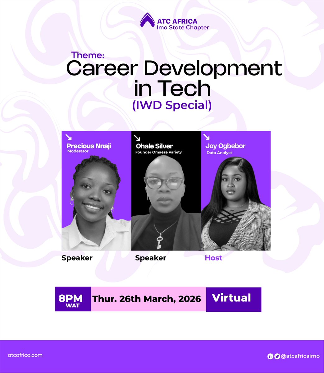 atc_imo's tweet photo. Career Development in Tech – IWD Special Edition

In celebration of International Women's Day, we will also be hosting a Career Development in Tech (Special Edition)

RSVP: https://t.co/pOcKDJqKsO https://t.co/GCMZZbFKMb