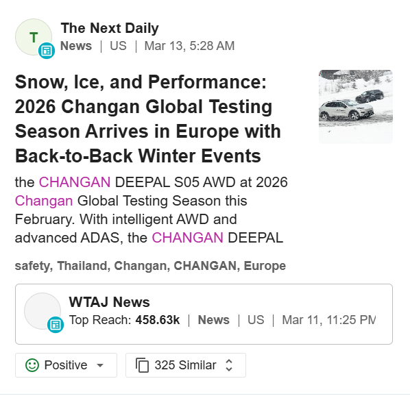 MotorsTracker's tweet photo. Changan is playing two markets simultaneously this week:
🇪🇺 DEEPAL S05 AWD — snow &amp; ice testing in Europe, targeting local dealers and press
🇲🇽 Separate launch event in Mexico City
This isn't a coincidence. It's a coordinated global push. Europe + Latin America in the same week. https://t.co/DzZ0EgIdvc