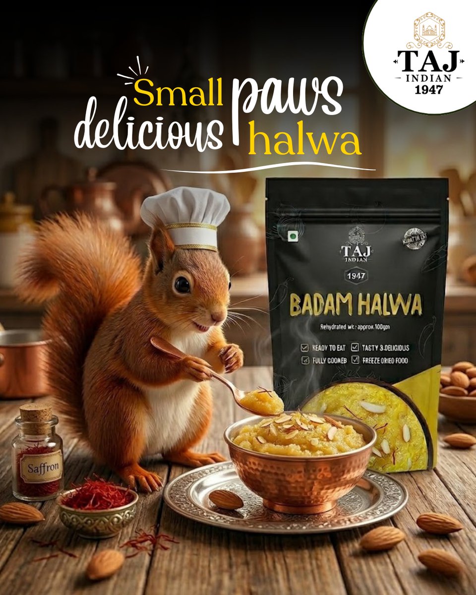 tajindiangroup1's tweet image. Royal Badam Halwa Treat 🍮
Rich almond halwa dessert with saffron aroma, creamy sweetness, perfect festive indulgence for sweet lovers ✨
#BadamHalwa #SweetTreat #IndianDessert #FestiveSweets #AlmondDelight #Tajindian1947 #Halwa #Almond #Nuts #DessertLovers #SweetMoments #foodie