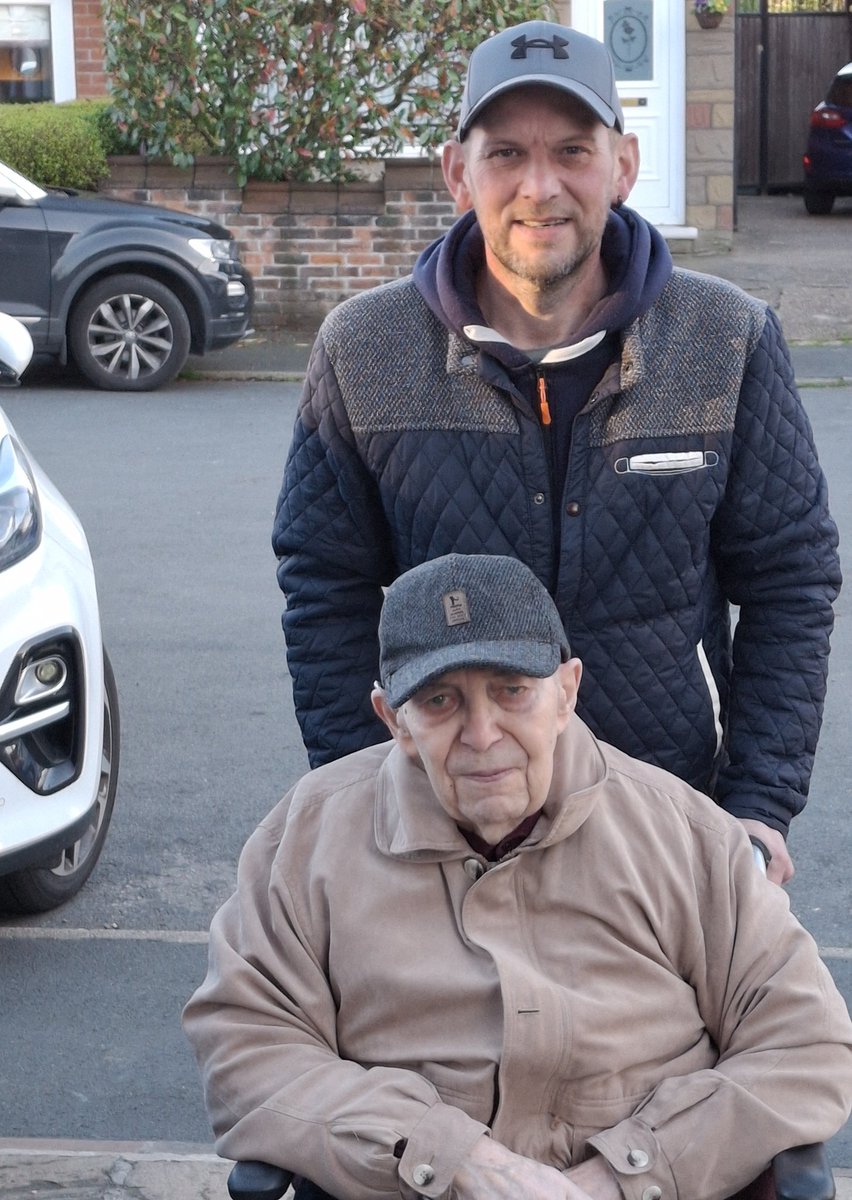 sewingyorkie's tweet photo. Husbands 88th birthday , outing in new chair and love from his grandsons #party #amazingman #loved #toughasoldboots... https://t.co/fNfkFUD5O9