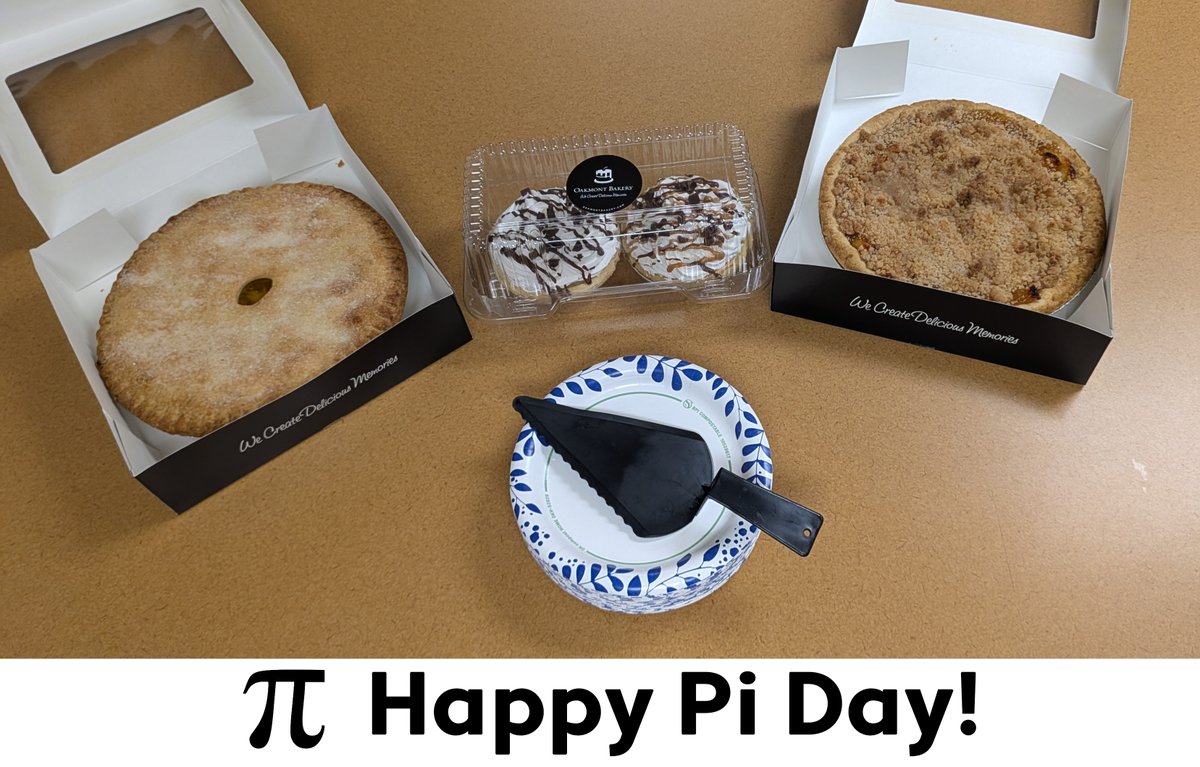 🥧 Happy Pi Day!
We celebrated a day early in the office yesterday — and of course, it wouldn’t be Pi Day without pie. Thanks to our HQ neighbors at <a href="/OakmontBakery/">Oakmont Bakery</a> for the delicious treats.
Because when it comes to 3.14… the only thing better than math is pie. 😄 #PiDay