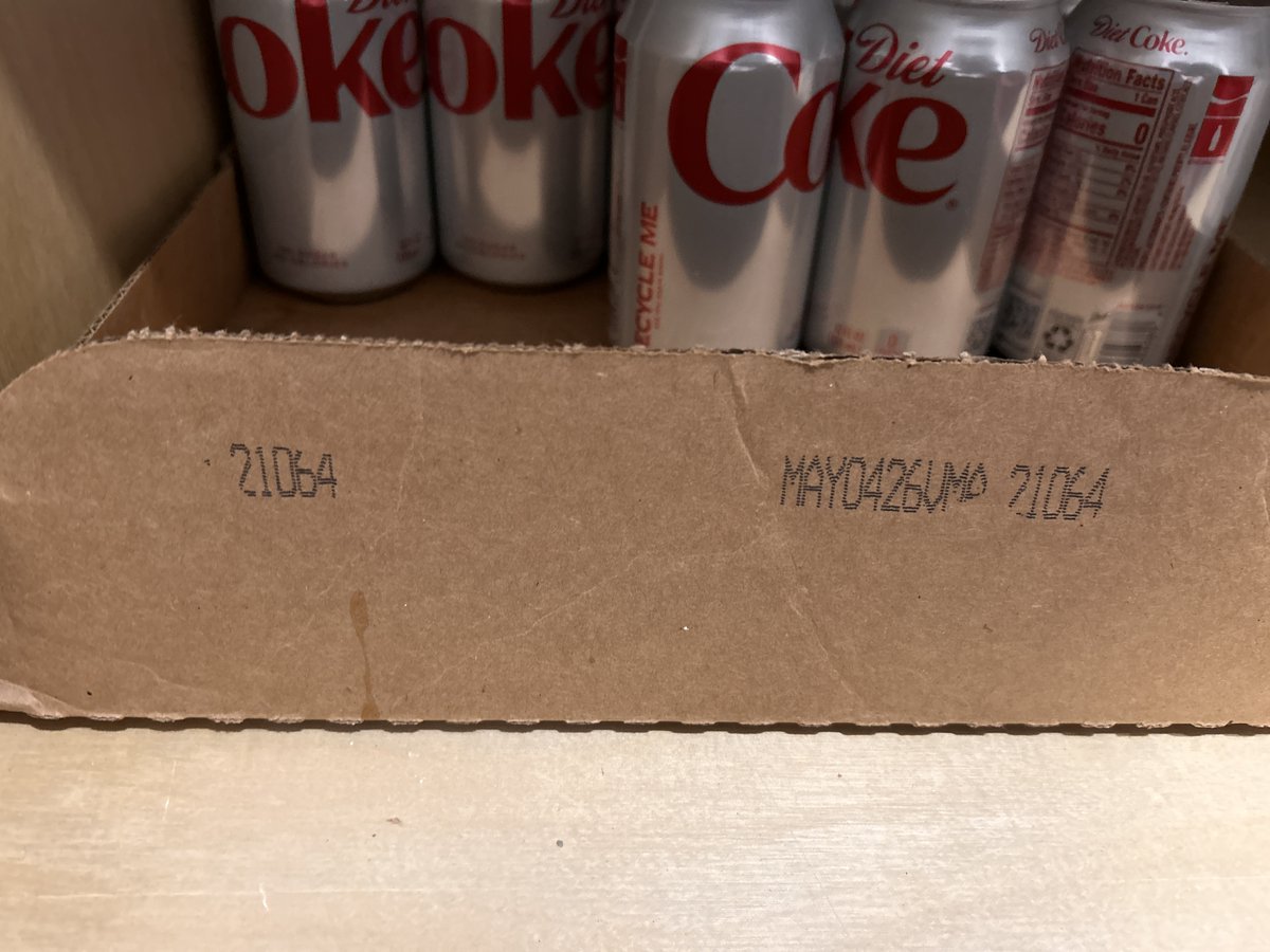 retailbird's tweet photo. what on earth is happening at @DietCoke - two different cases from @Costco  get a pin hole leak in a can - found one when lifting the case, the other when moving cans to make room. Get a handle on your quality control! https://t.co/q3apvKHmkO