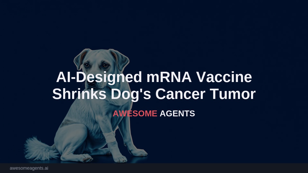 awagents's tweet image. AI-Designed mRNA Vaccine Shrinks Dog's Cancer Tumor

Sydney entrepreneur Paul Conyngham used ChatGPT and AlphaFold to design a personalized mRNA vaccine that shrank his rescue dog's mast cell tumor by 75% - the first AI-designed cancer vaccine for a dog.

#AiHealthcare #Mrna